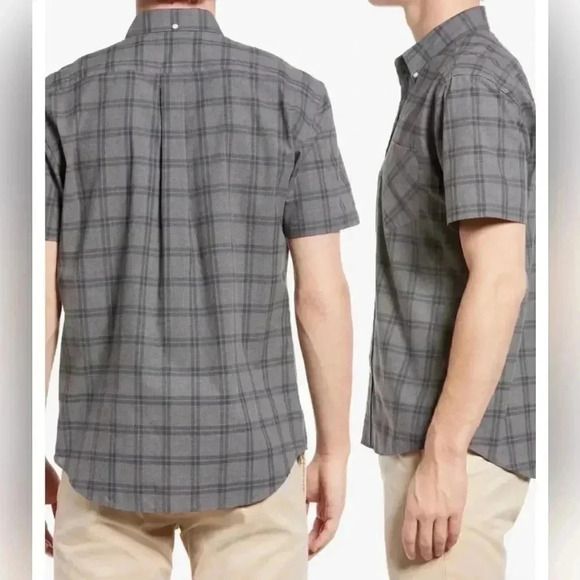 Billy Reid Tuscumbia Standard Fit Plaid Short Sleeve Flannel Button-Down Shirt - Picture 7 of 7